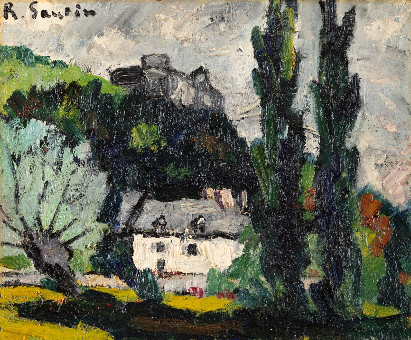 Les Andelys, La Maison blanche - Painting di René SAUTIN