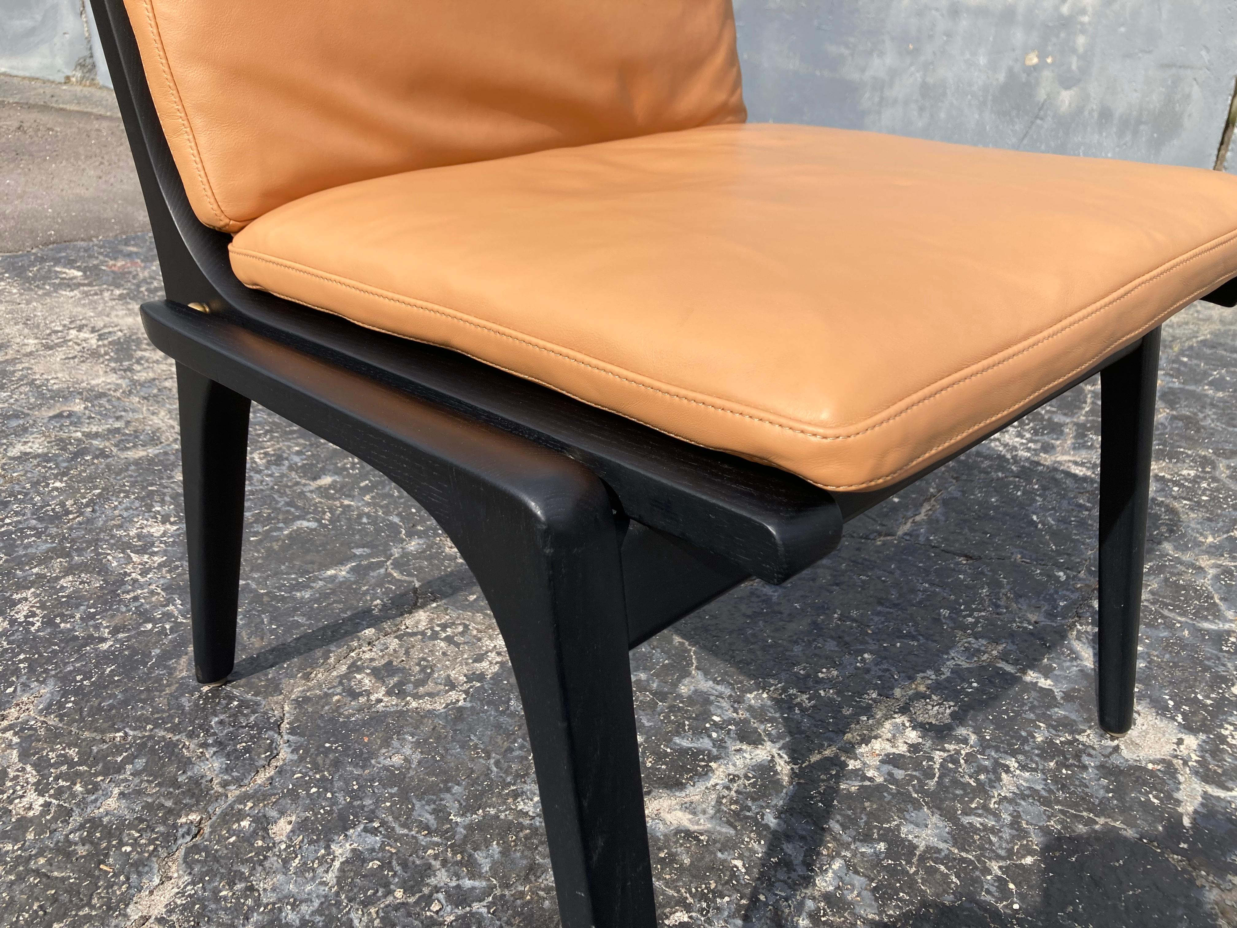 Contemporary Rén Side Chair Stellar Works Space Copenhagen, Oak, Leather For Sale