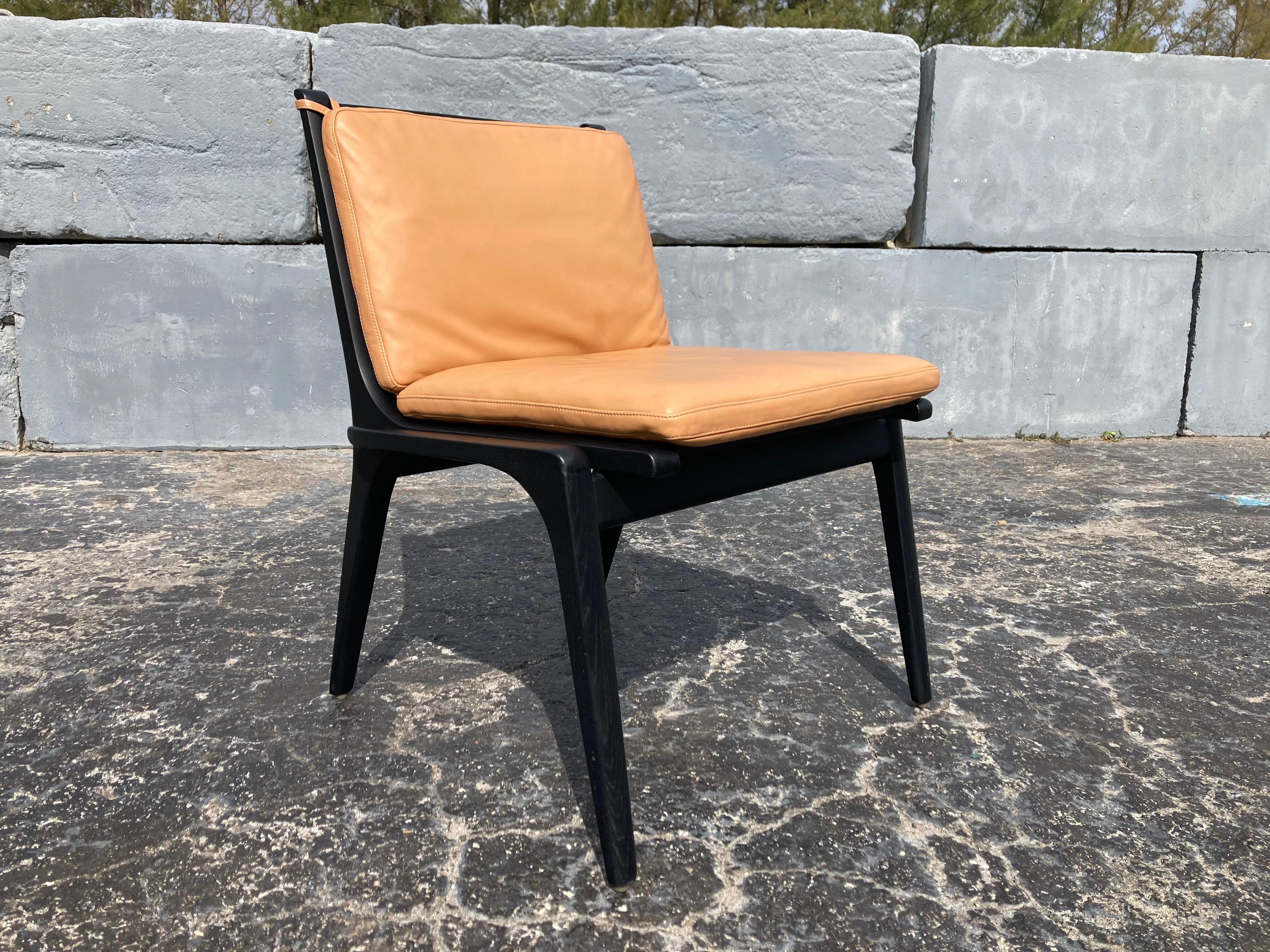 Rén Side Chair Stellar Works Space Copenhagen, Oak, Leather For Sale 3