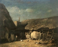 Rene Tener, Jardinière animée, huile sur toile