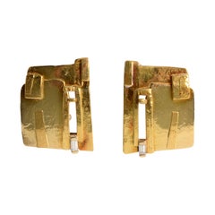 Vintage Rena Koopman Gold and Diamond Earrings