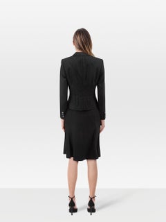 Rena Lange Ensemble blazer et jupe en laine noire Taille M