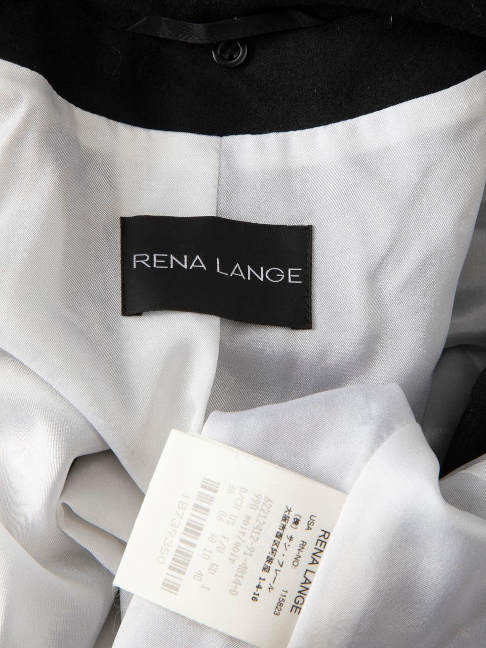 Rena Lange Black Wool Blazer & Skirt Set Size M For Sale 2