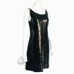 Rena Lange Cocktail Dress Sequins Party Dress 90s Vintage Sz 38