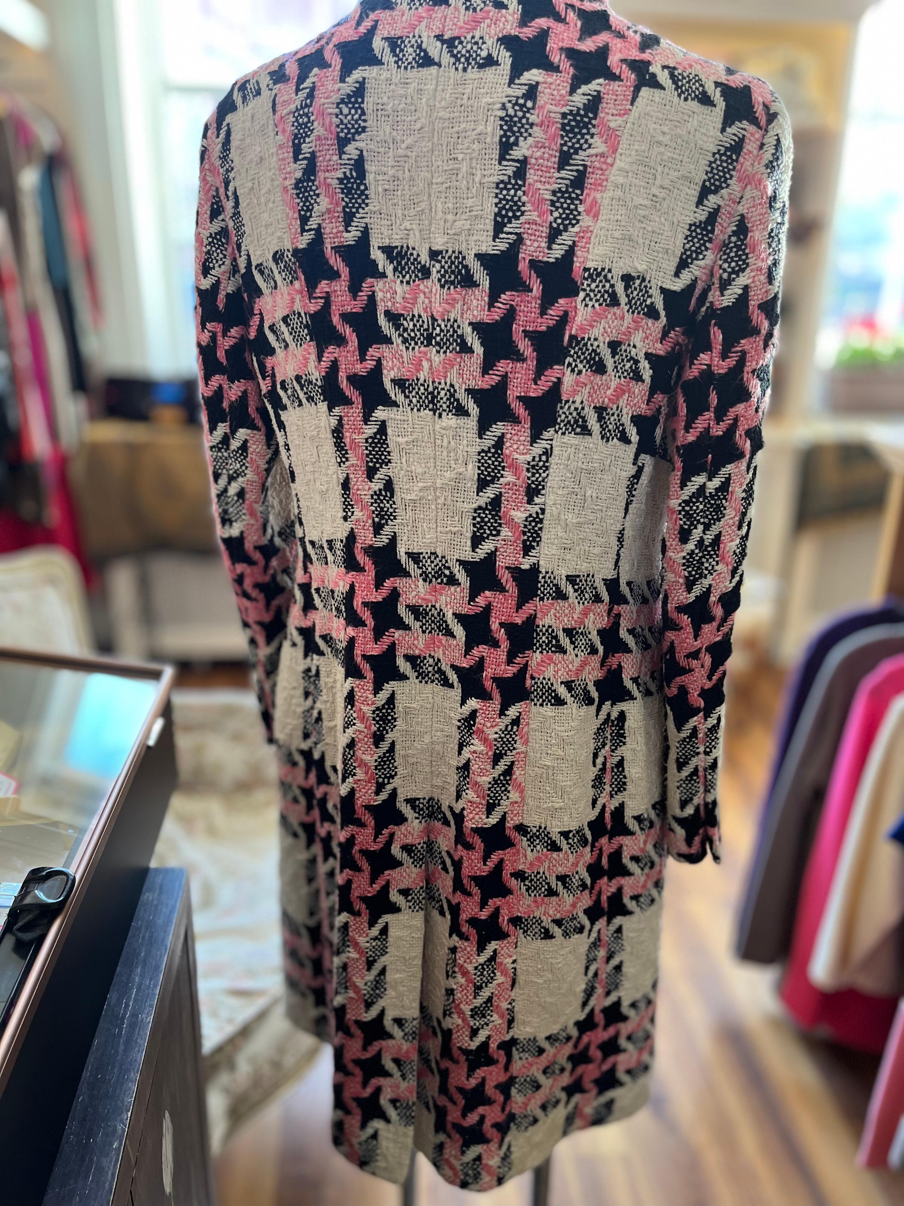 Rena Lange Cotton Blend Plaid Coat Size 12 US 5