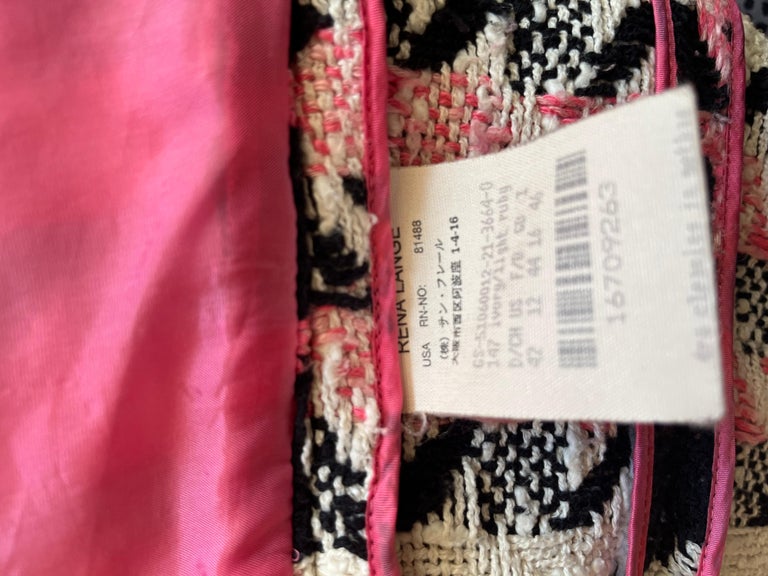 Rena Lange Cotton Blend Plaid Coat Size 12 US For Sale 2