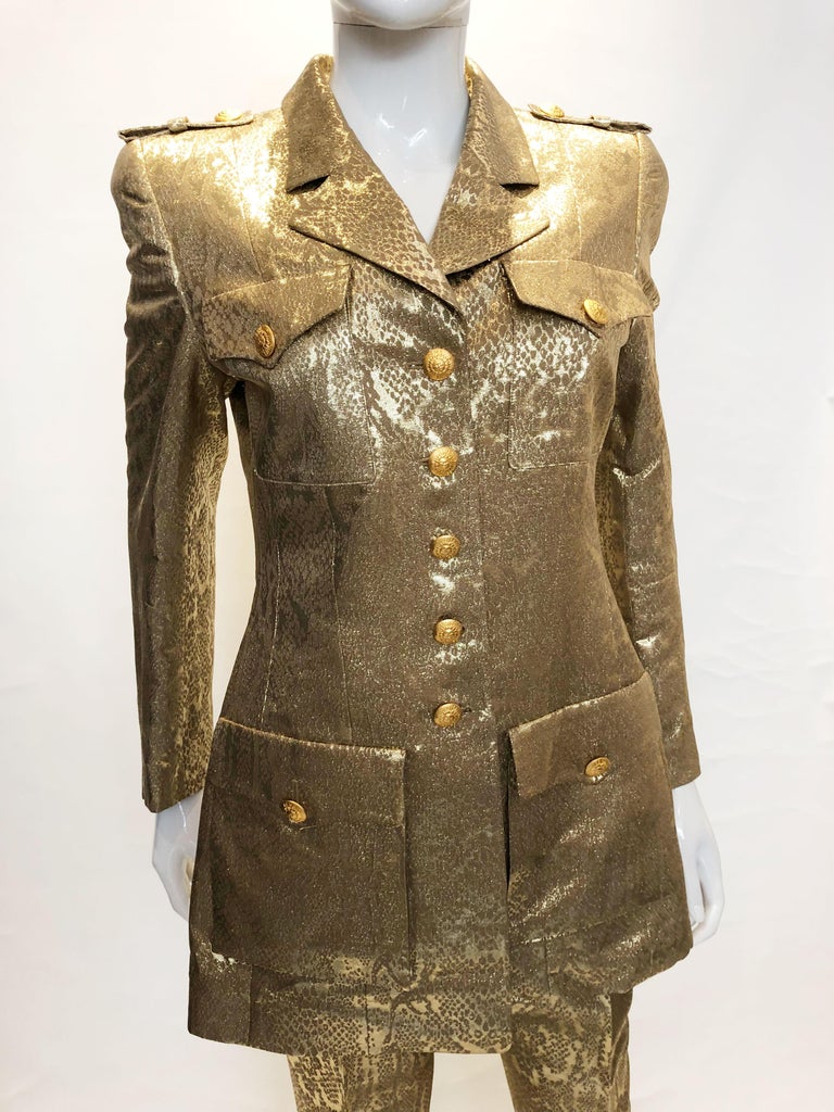 gold sequin pant suit