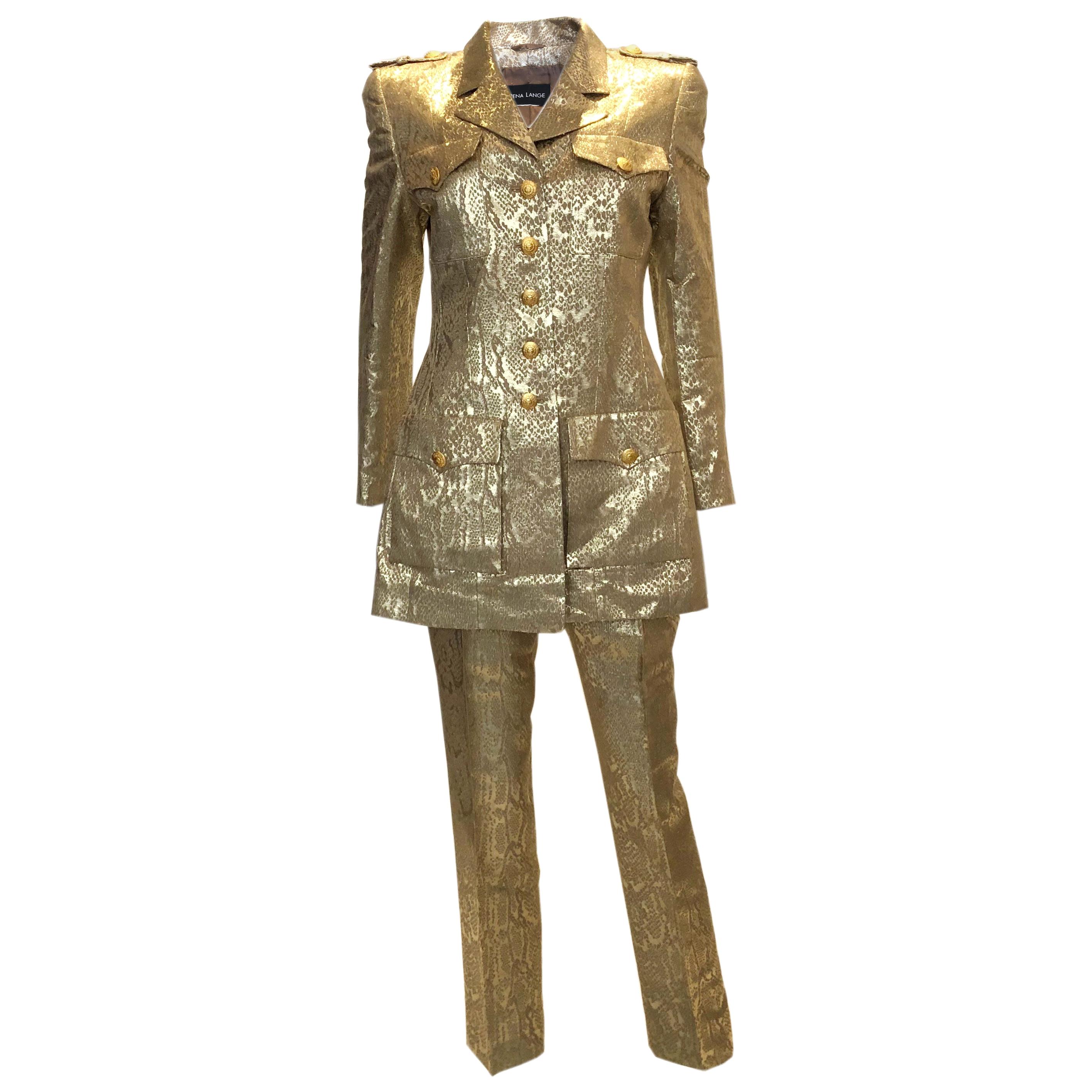 Rena Lange Gold Pant Suit