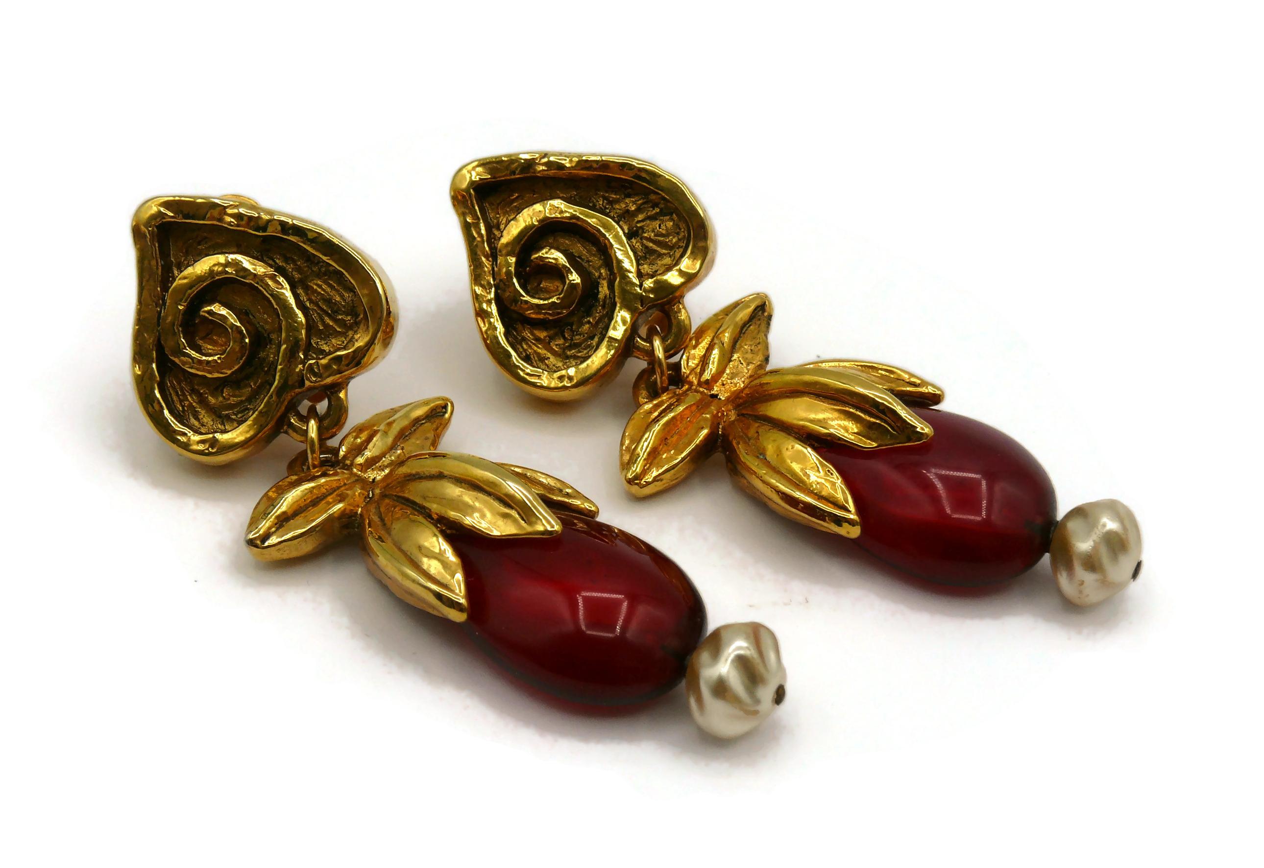 Women's RENA LANGE Vintage Red Resin Dangling Earrings