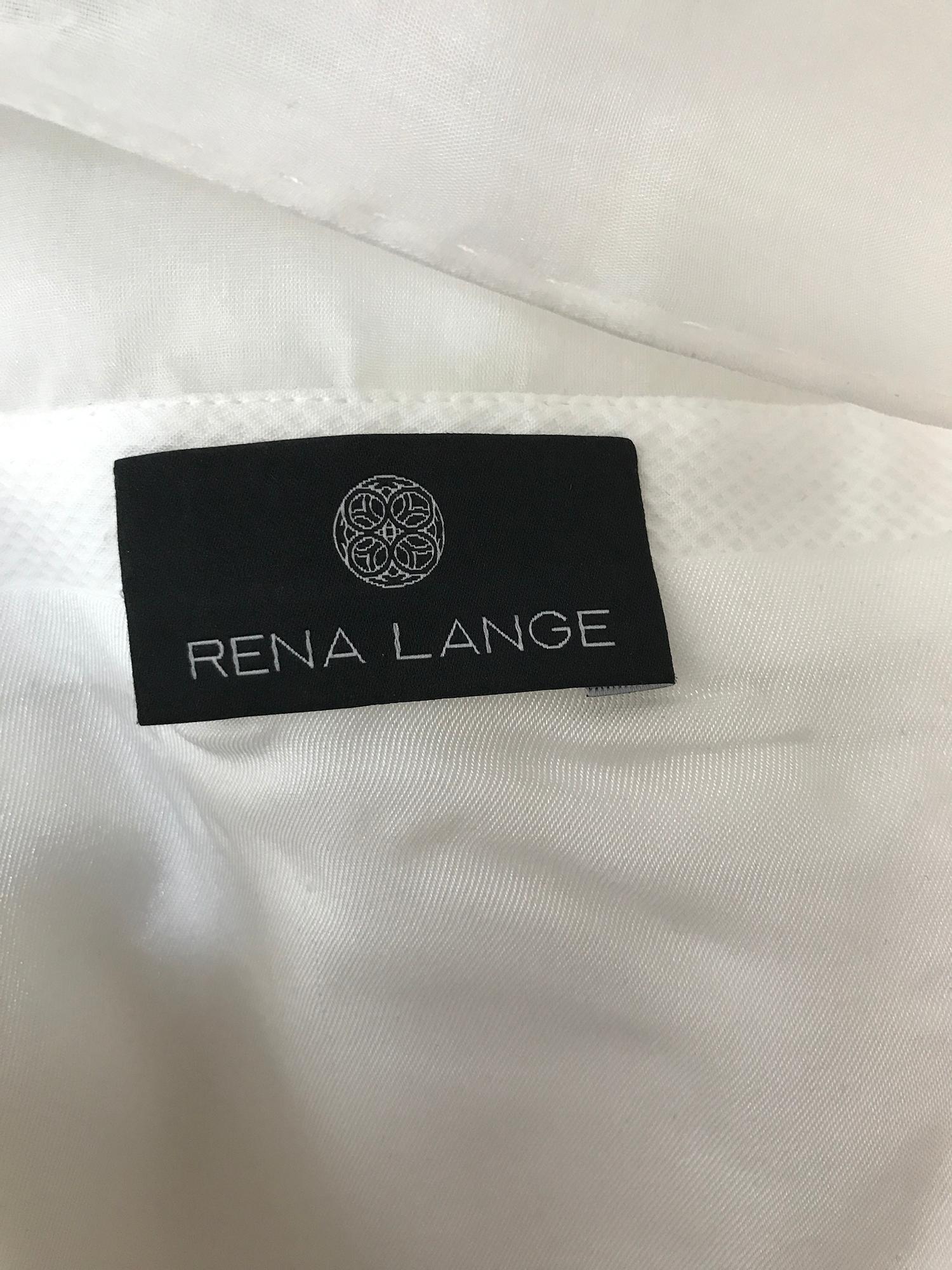 Rena Lange White Pique and Silk Organza Day Dress 14 1