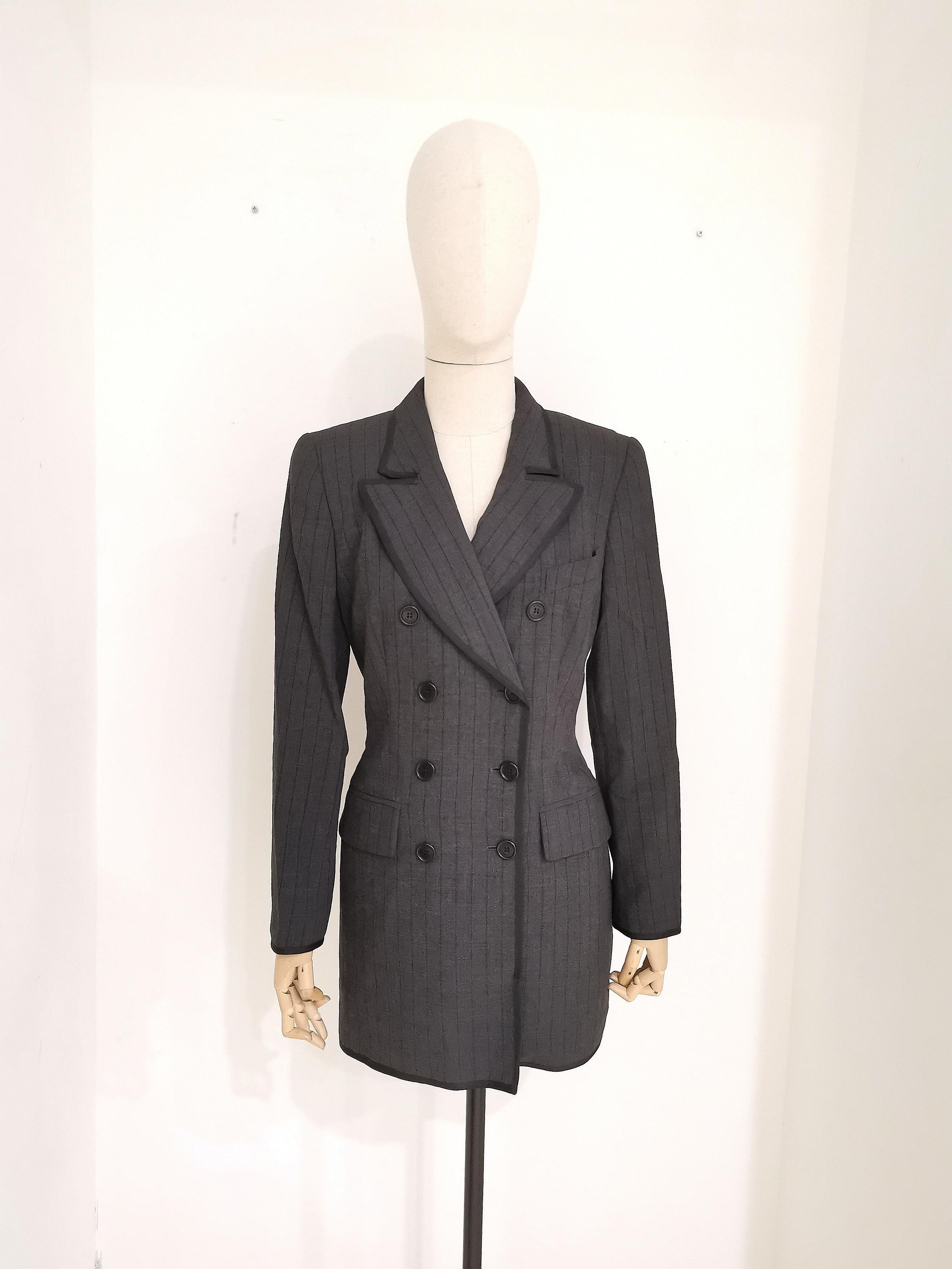 Women's Rena Lange wool grey blazer jacket NWOT For Sale