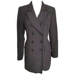 Vintage Rena Lange wool grey blazer jacket NWOT