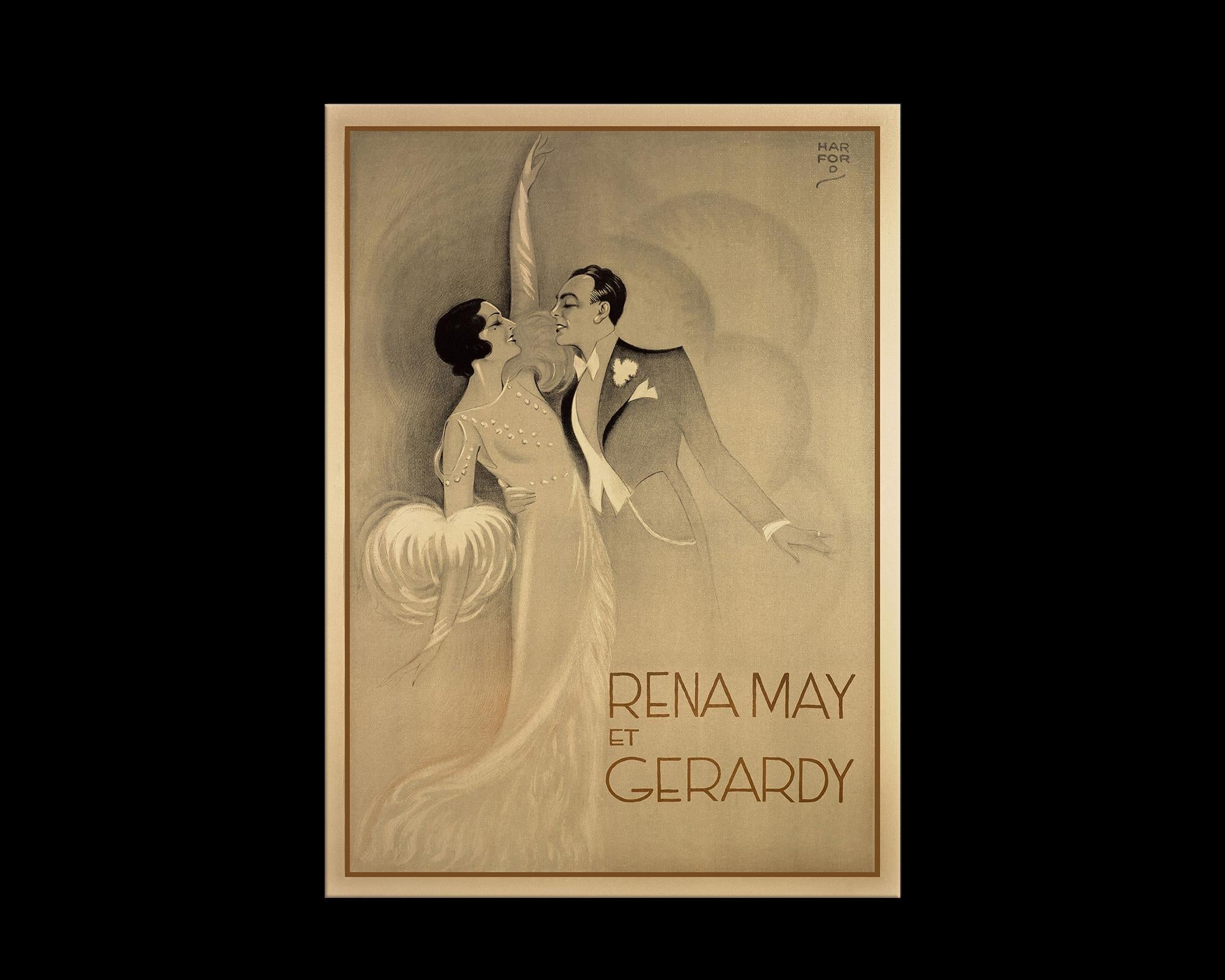This large Art Deco masterpiece is a faithful yet nuanced reproduction of a vintage art poster titled 
