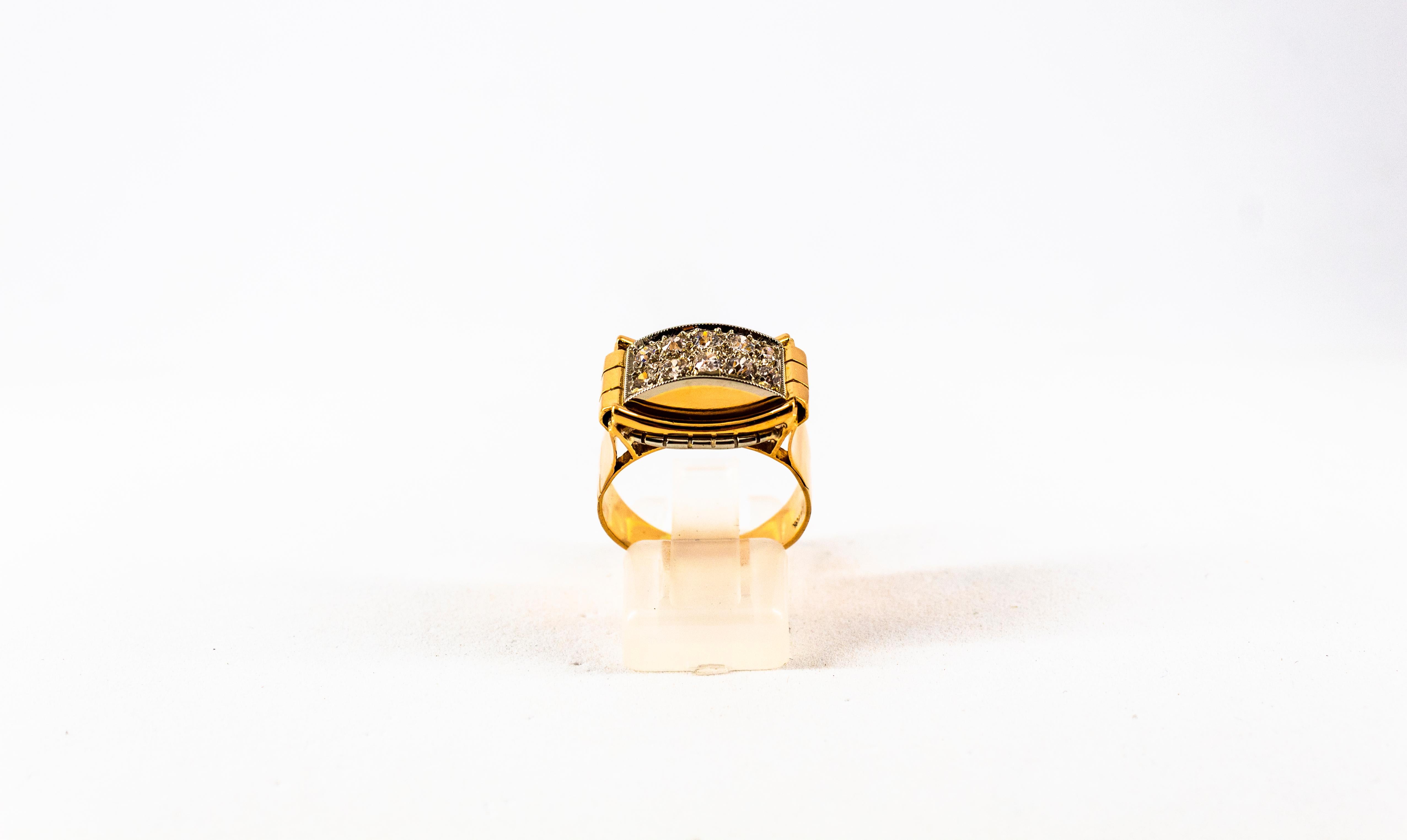 This Ring is made of 18K Yellow Gold.
This Ring has 0.70 Carats White Old European Cut Diamonds.
Size ITA: 14 1/2 USA: 7
We're a workshop so every piece is handmade, customizable and resizable.