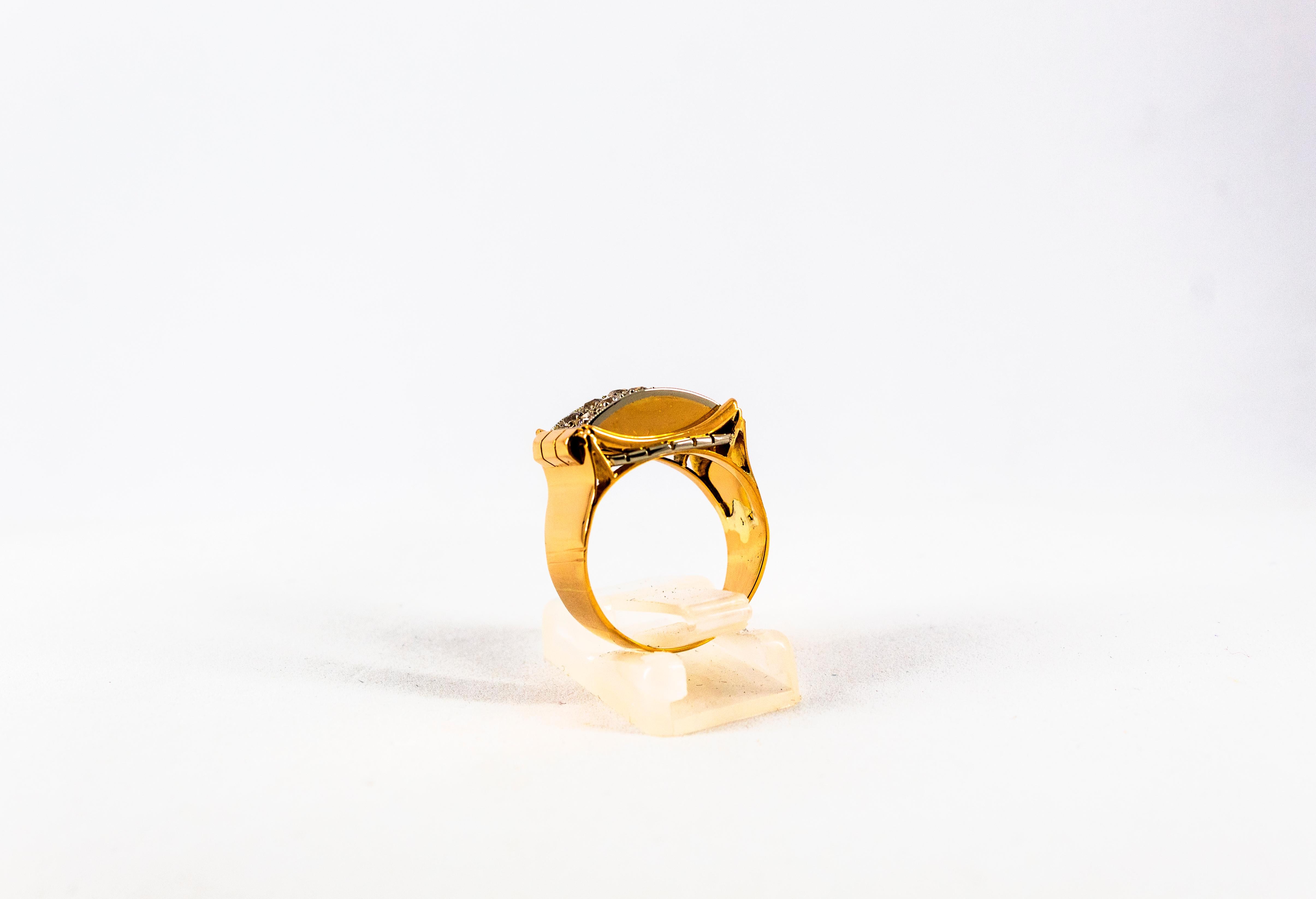 Renaissance 0.70 Carat White Old European Cut Diamond Yellow Gold Cocktail Ring 2