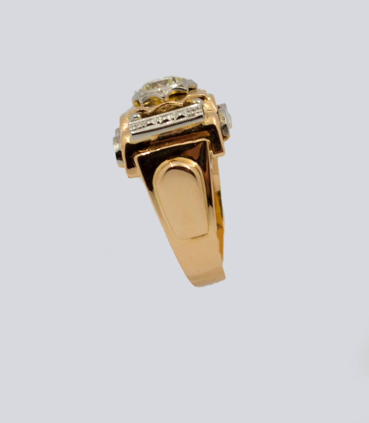 Renaissance 0.77 Carat Diamond Yellow Gold Ring 2