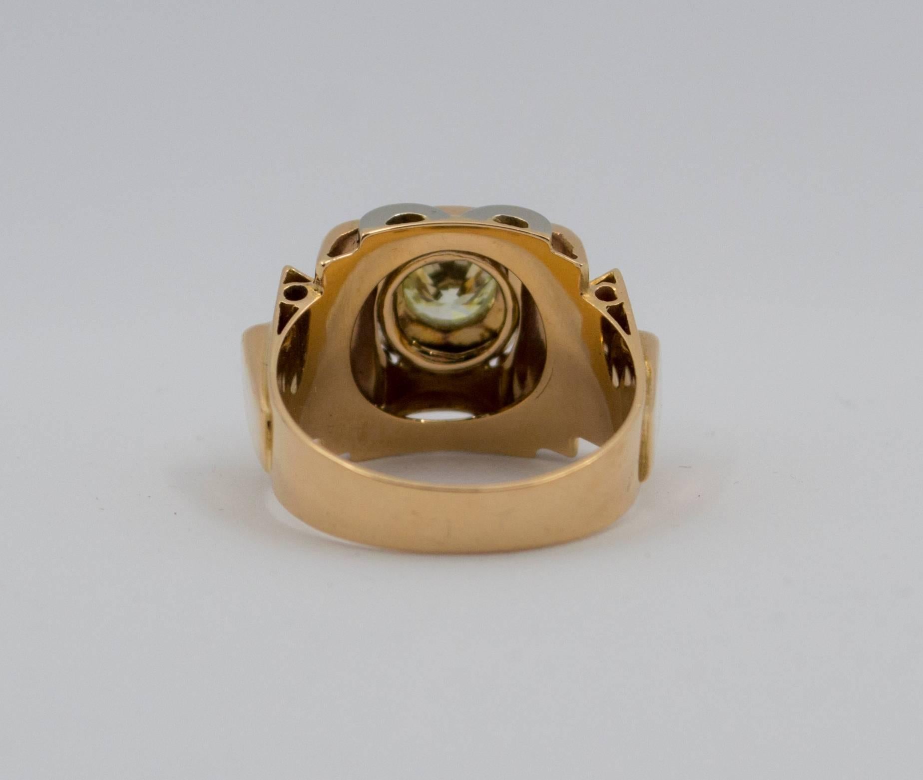 Renaissance 0.77 Carat Diamond Yellow Gold Ring 3