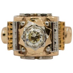 Anillo Renacimiento 0,77 Quilates Diamante Oro Amarillo