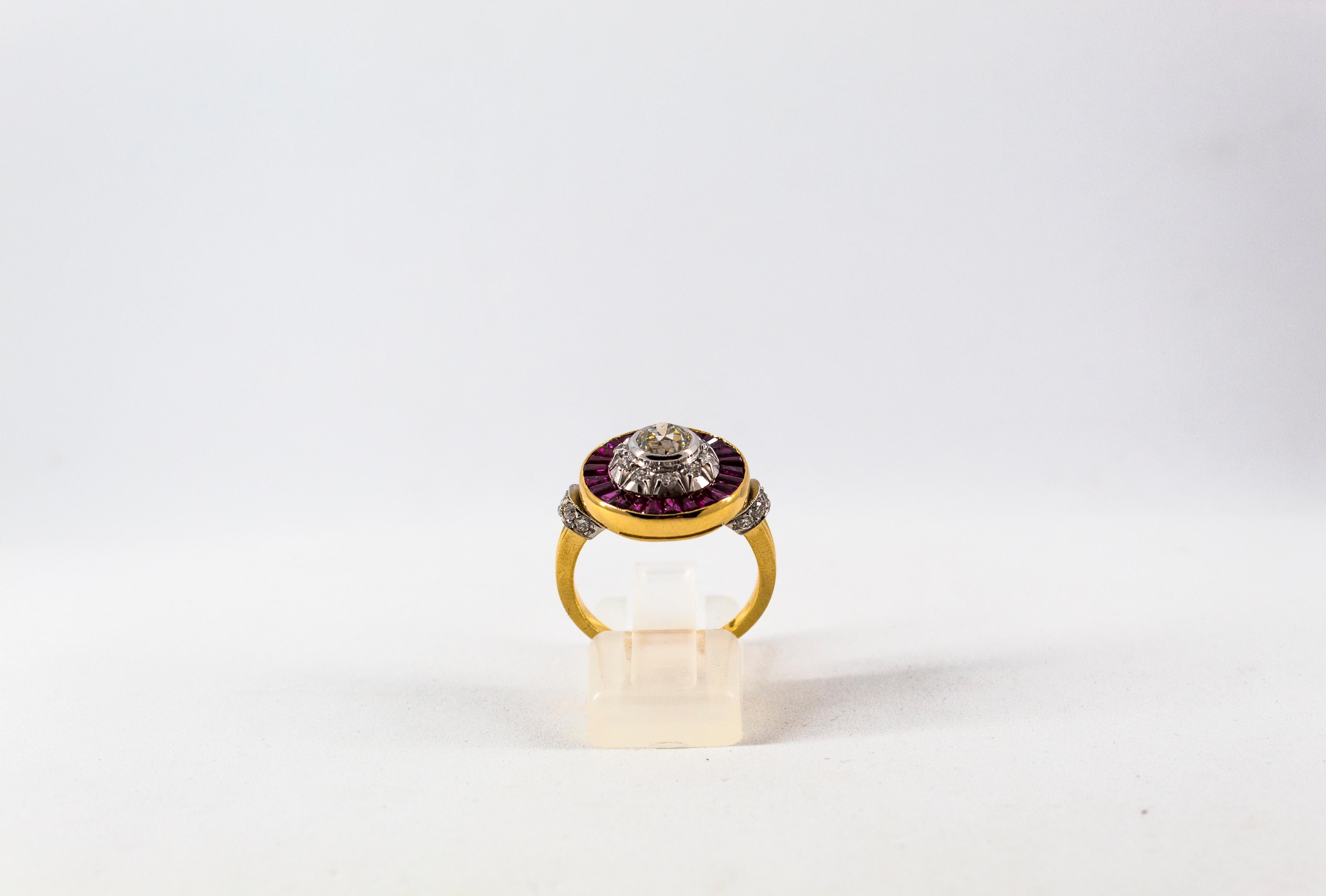 This Ring is inspired by Renaissance Style.
This Ring is made of 18K Yellow and White Gold.
This Ring has a 0.75 Carats White Diamond.
This Ring has also 0.40 Carats of White Diamonds.
This Ring has 1.35 Carats of Rubies.
Size ITA: 16 USA: 7.5
We're