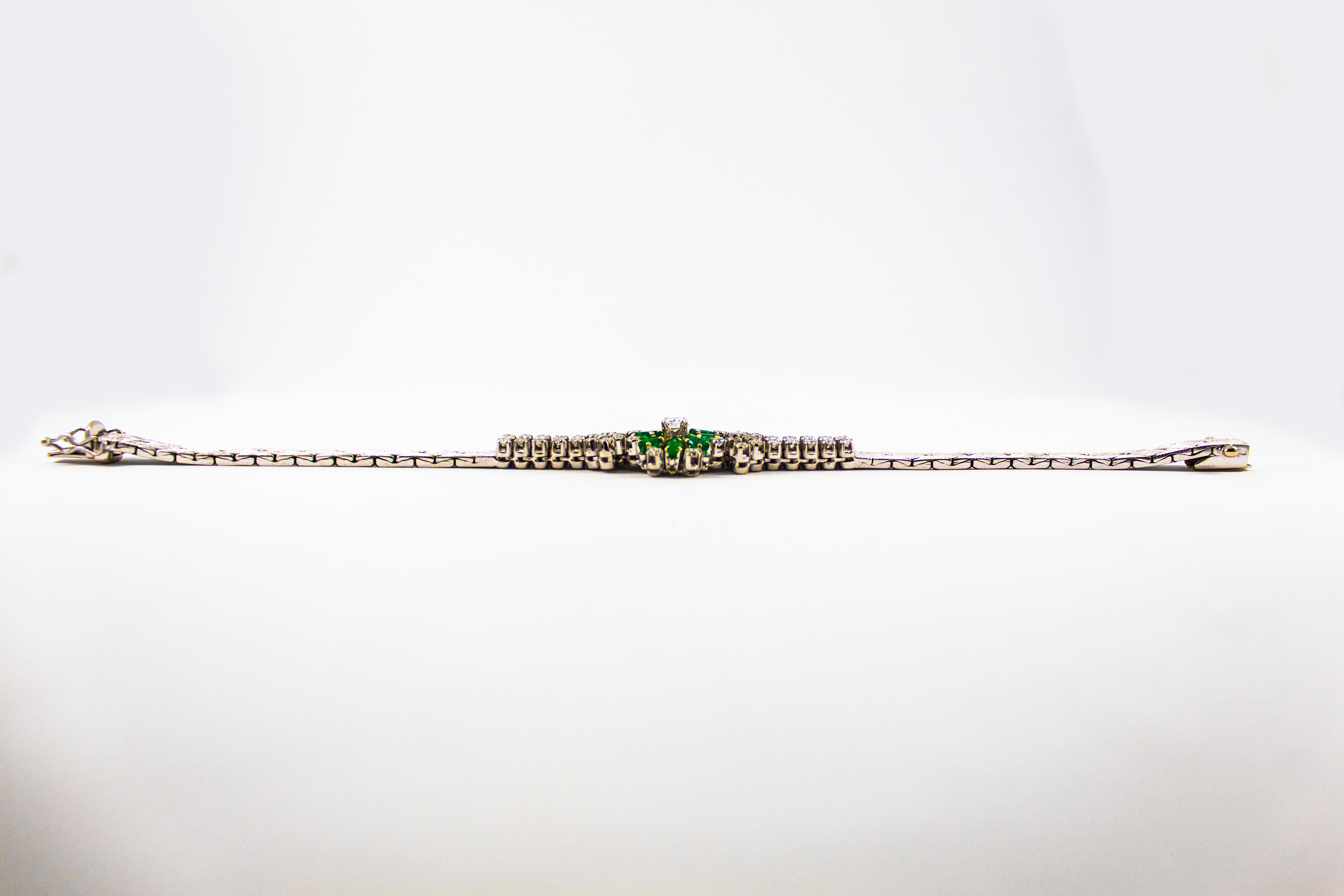 This Bracelet is made of 18K White Gold.
This Bracelet has 1.50 Carats of White Diamonds.
This Bracelet has 1.60 Carats of Emeralds.
We're a workshop so every piece is handmade, customizable and resizable.