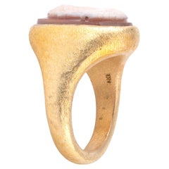 Renaissance 18kt Gold Agate Cameo Men's Ring Depicting Charles V
