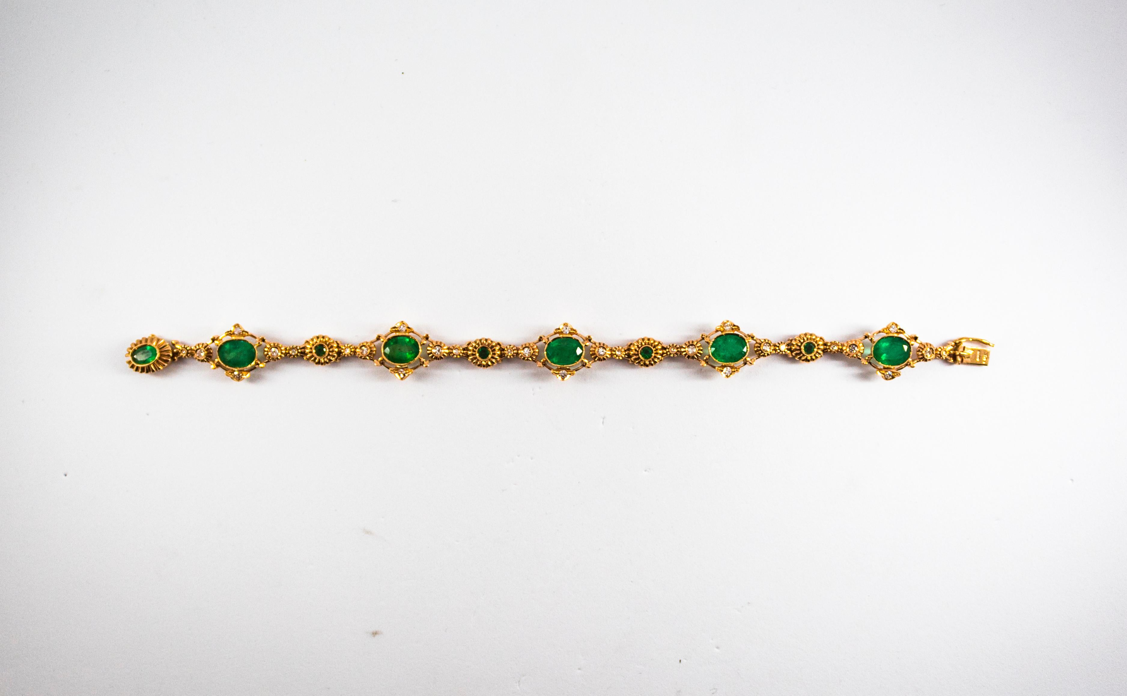 This Bracelet is made of 14K Yellow Gold.
This Bracelet has 0.45 Carats of White Diamonds.
This Bracelet has 6.40 Carats of Zambia Natural Emeralds.
This Bracelet is available also with Opals.
We're a workshop so every piece is handmade,