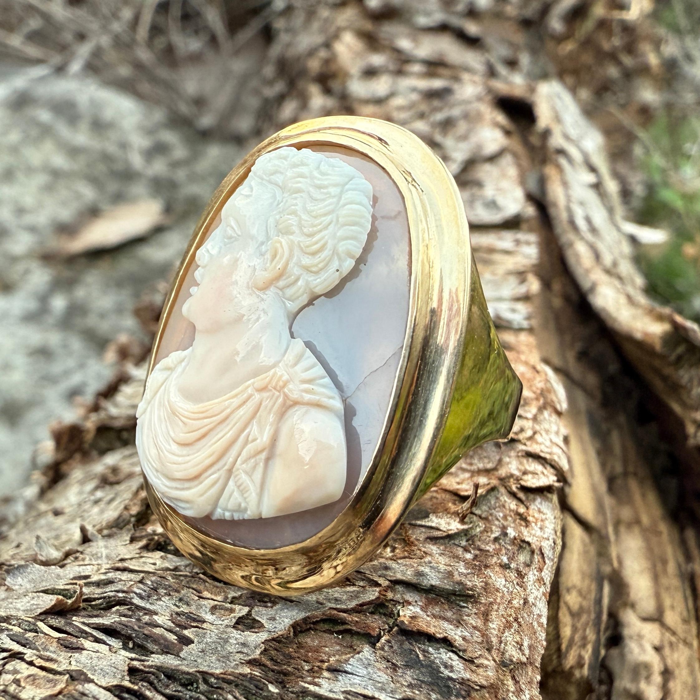 Renaissance-Achat-Kamee-Ring mit der Darstellung eines Julio-Claudianischen Prinzen. im Angebot 3