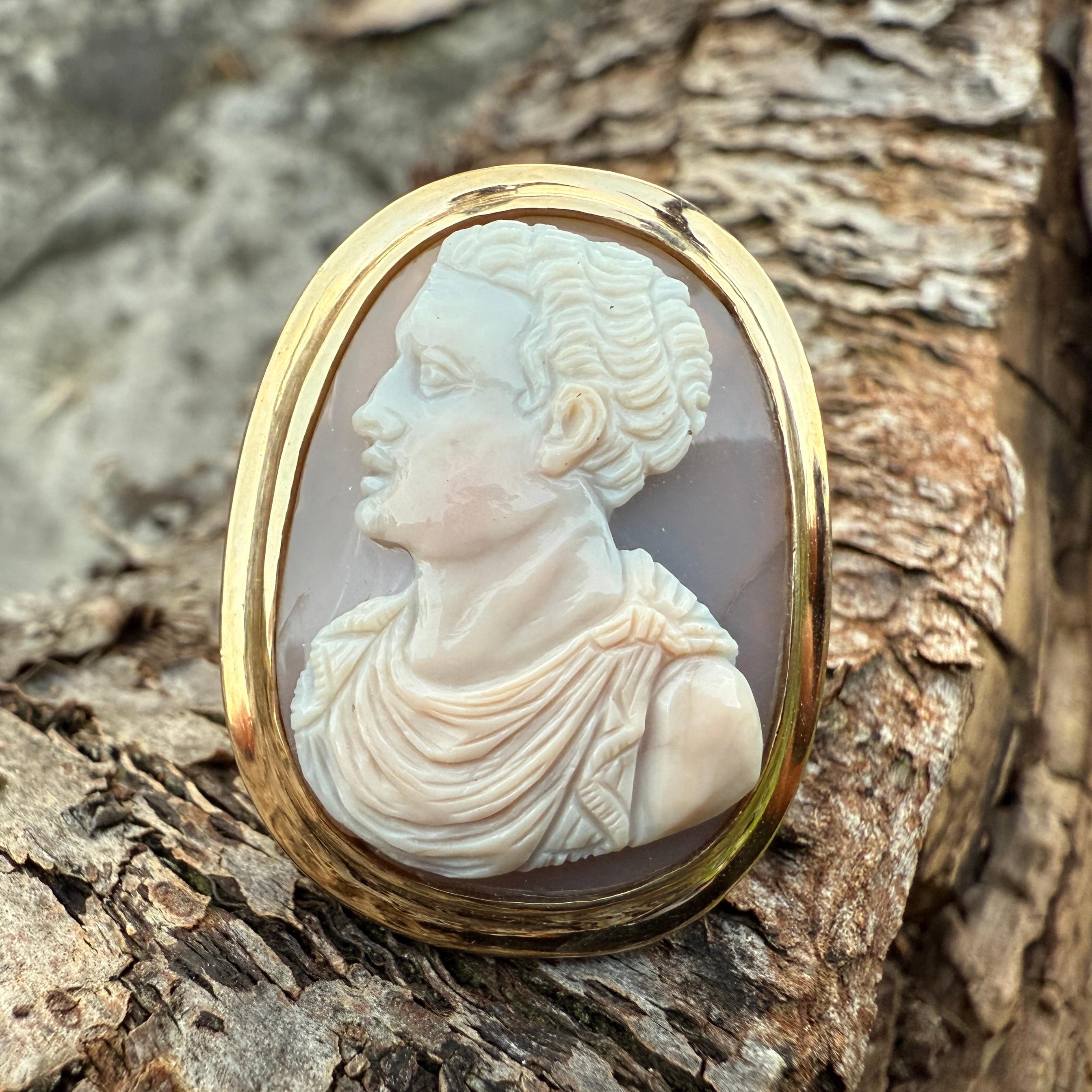 Renaissance-Achat-Kamee-Ring mit der Darstellung eines Julio-Claudianischen Prinzen. im Angebot 4