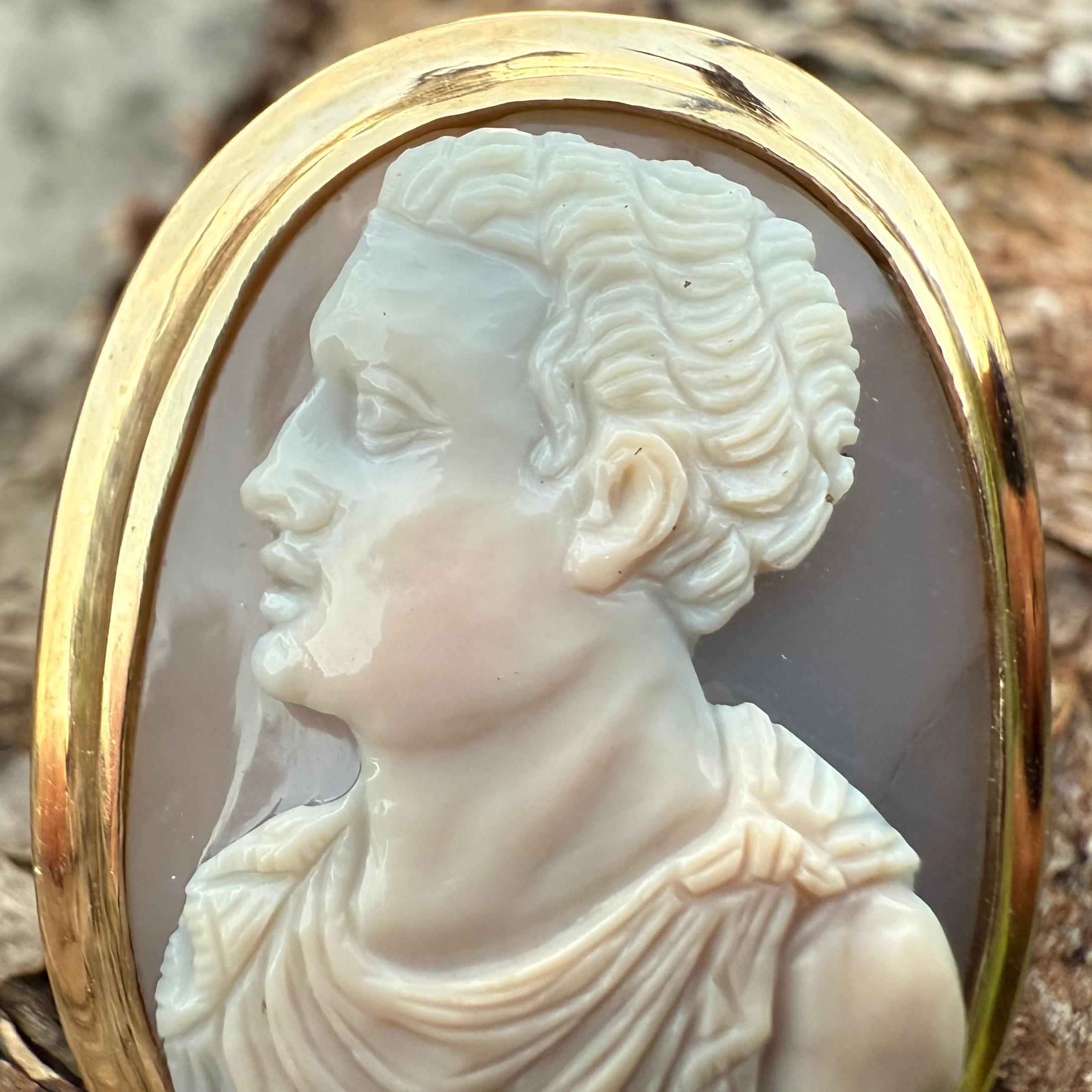 Renaissance-Achat-Kamee-Ring mit der Darstellung eines Julio-Claudianischen Prinzen. im Angebot 5