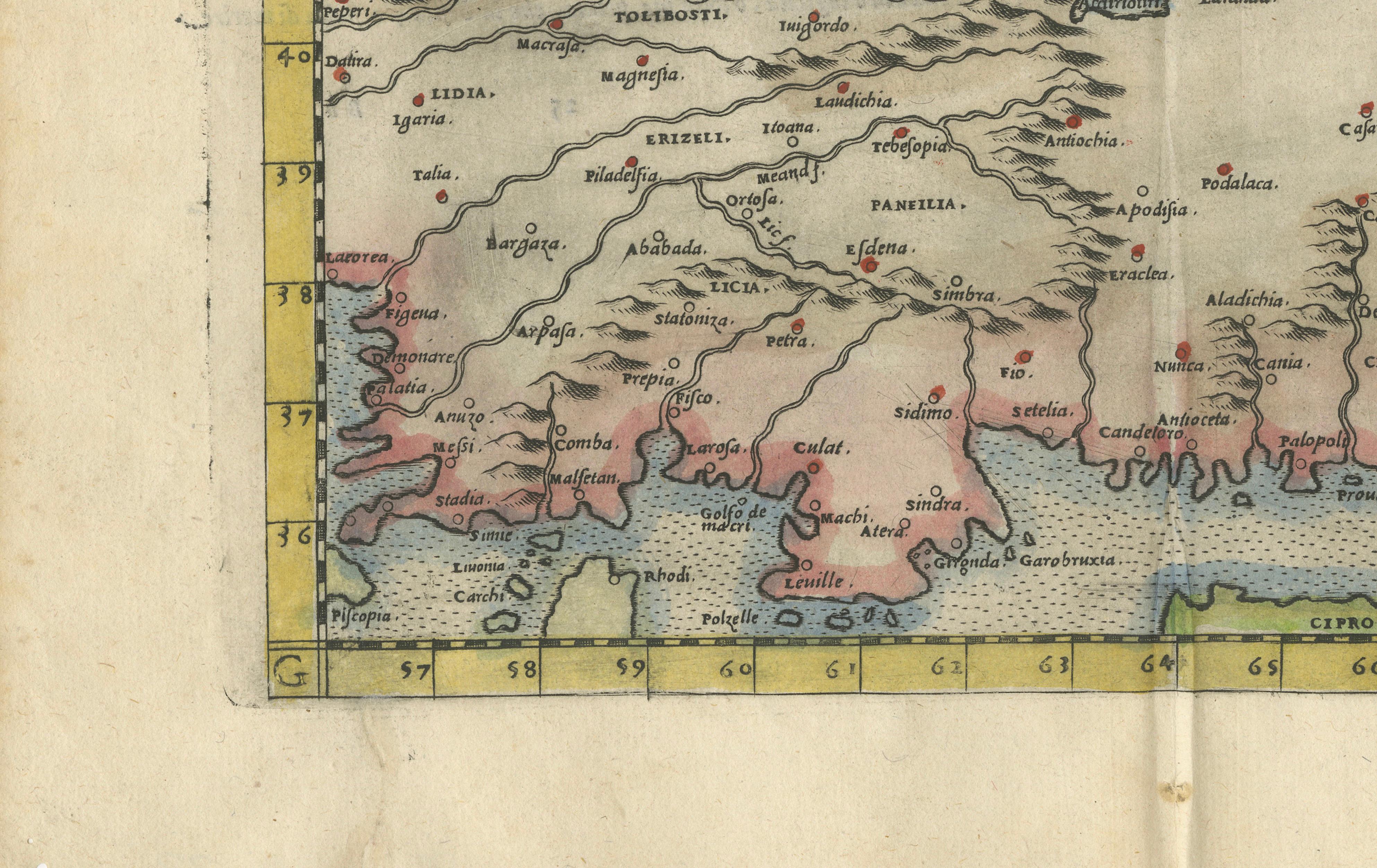 Renaissance Anatolia Map, Natolia Nuova Tavola, Italian Atlas c.1598