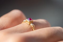 Renaissance Antique Inspired Ruby High Carat Gold Ring