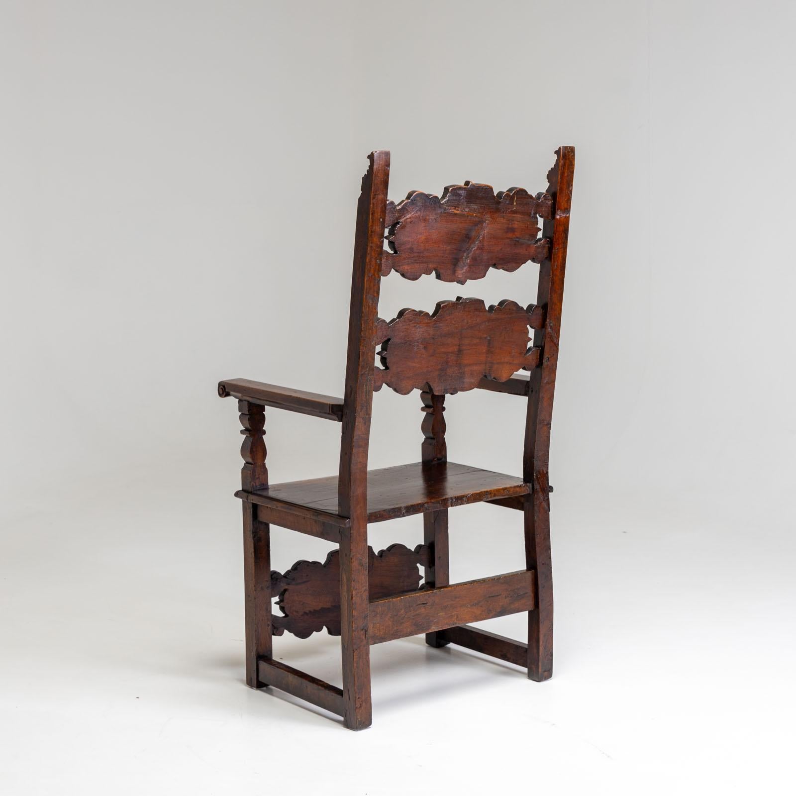 Italian Renaissance Armchair, Italy 17th Century For Sale