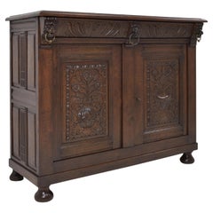 Used Renaissance Baroque Sideboard / Chest of Drawers / Cabinet in Oak, 1750