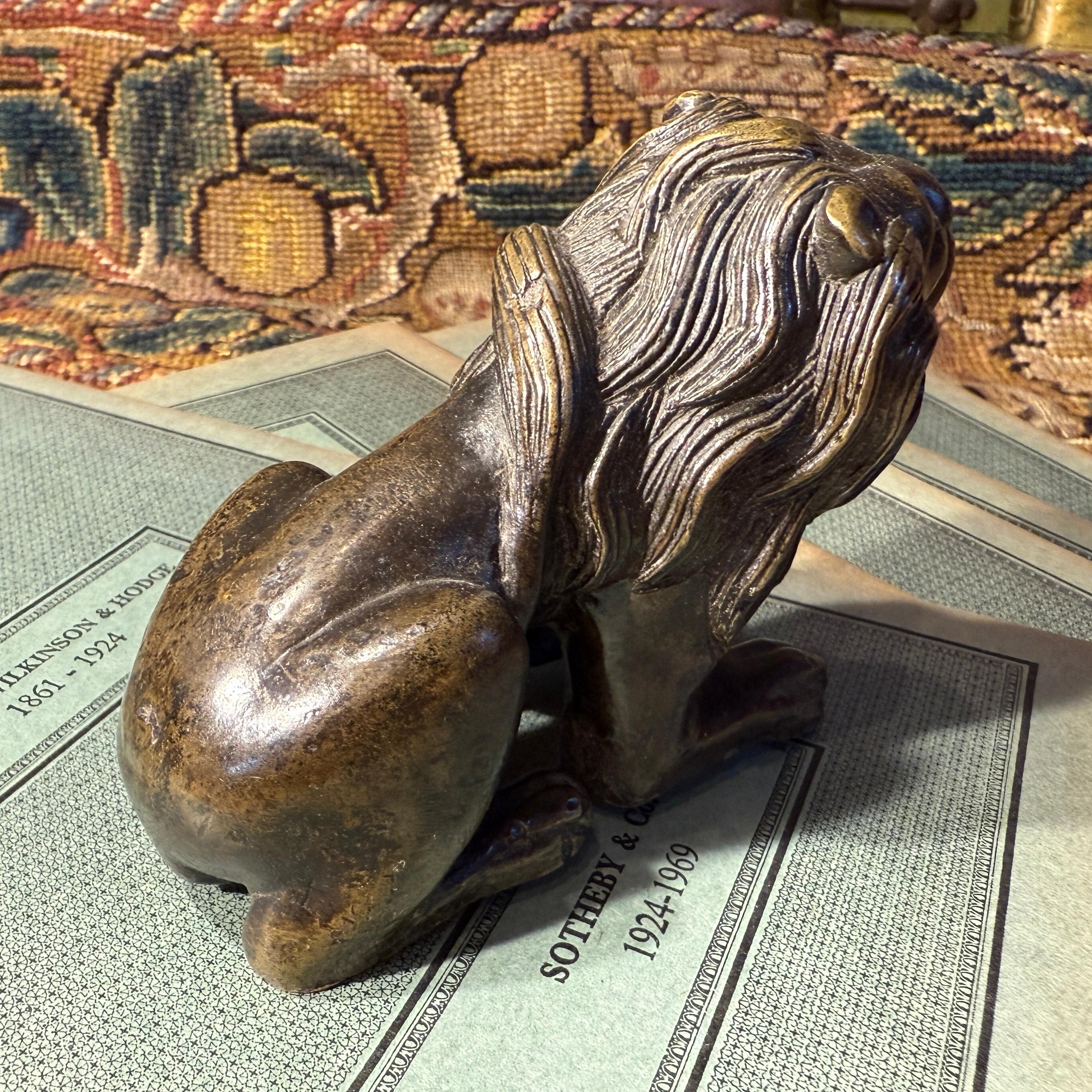 da uomo o donna Leone rinascimentale in bronzo. Germania o Italia, XVI secolo. in vendita