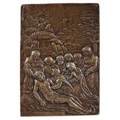 Antique Renaissance bronze plaquette of the Lamentation from the school of Raphael
