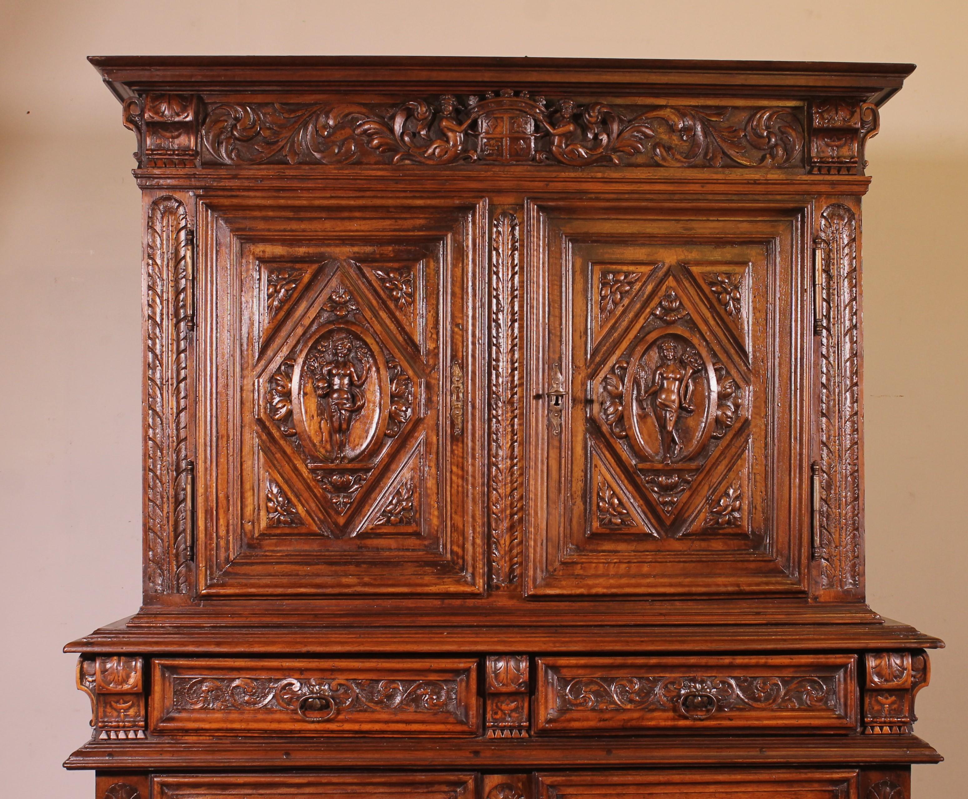 French Renaissance Buffet Representing The 4 Seasons Circa 1580 - France For Sale
