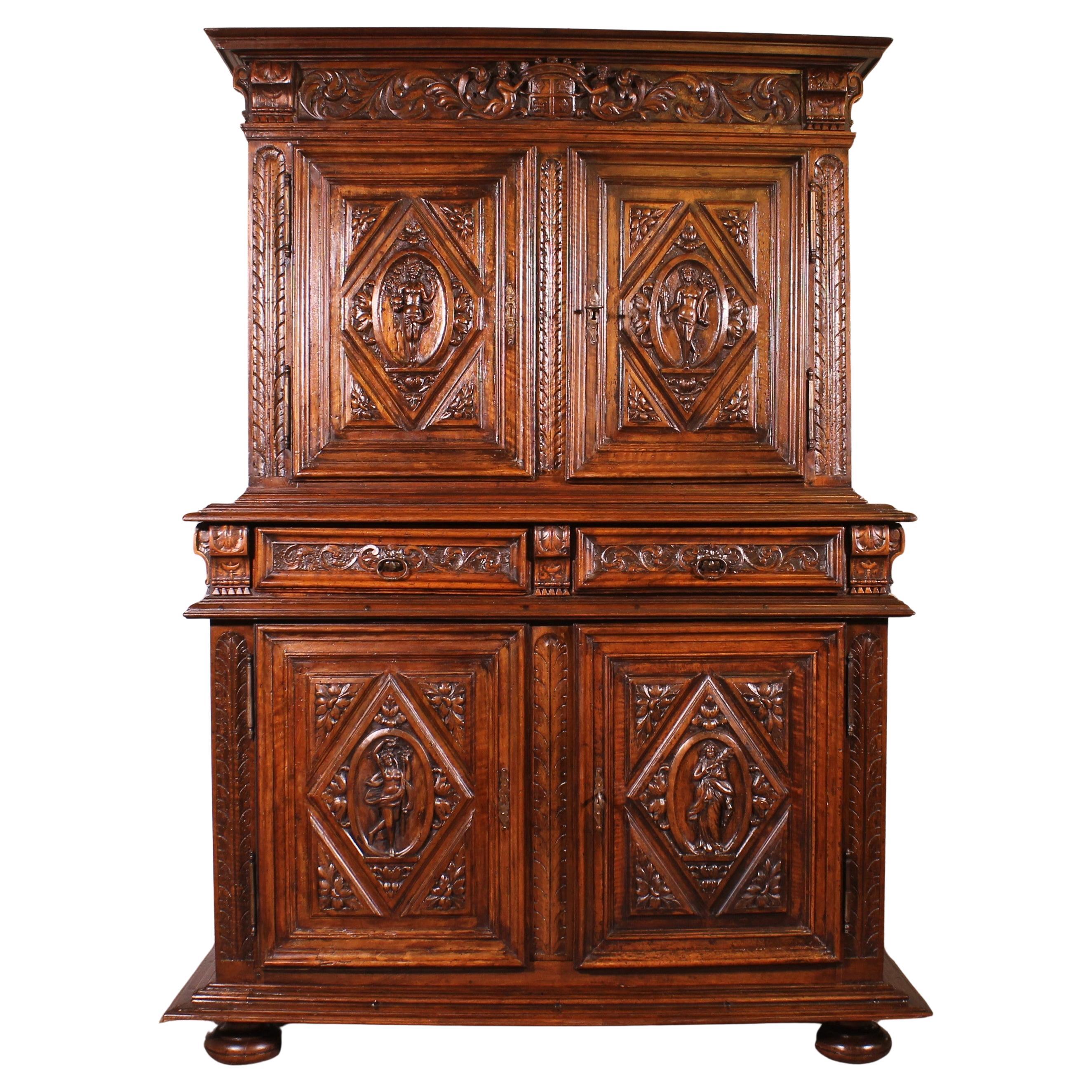 Renaissance-Buffet mit der Darstellung der 4 Jahreszeiten, um 1580, Frankreich