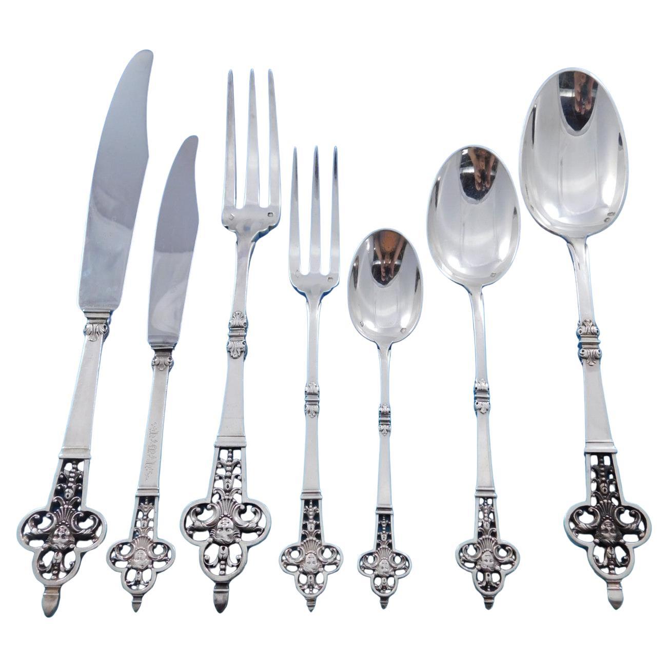 Renaissance von Christofle, Besteckset aus Sterlingsilber, 59 Teile im Angebot