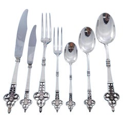 Renaissance von Christofle, Besteckset aus Sterlingsilber, 59 Teile