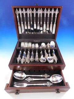 Renaissance by Christofle France Sterling Silver Flatware Service Set 63 pieces