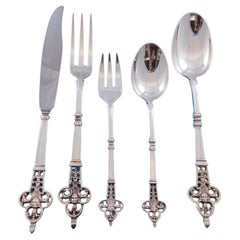 Renaissance by Christofle France Sterling Silver Flatware Service Set 63 pieces