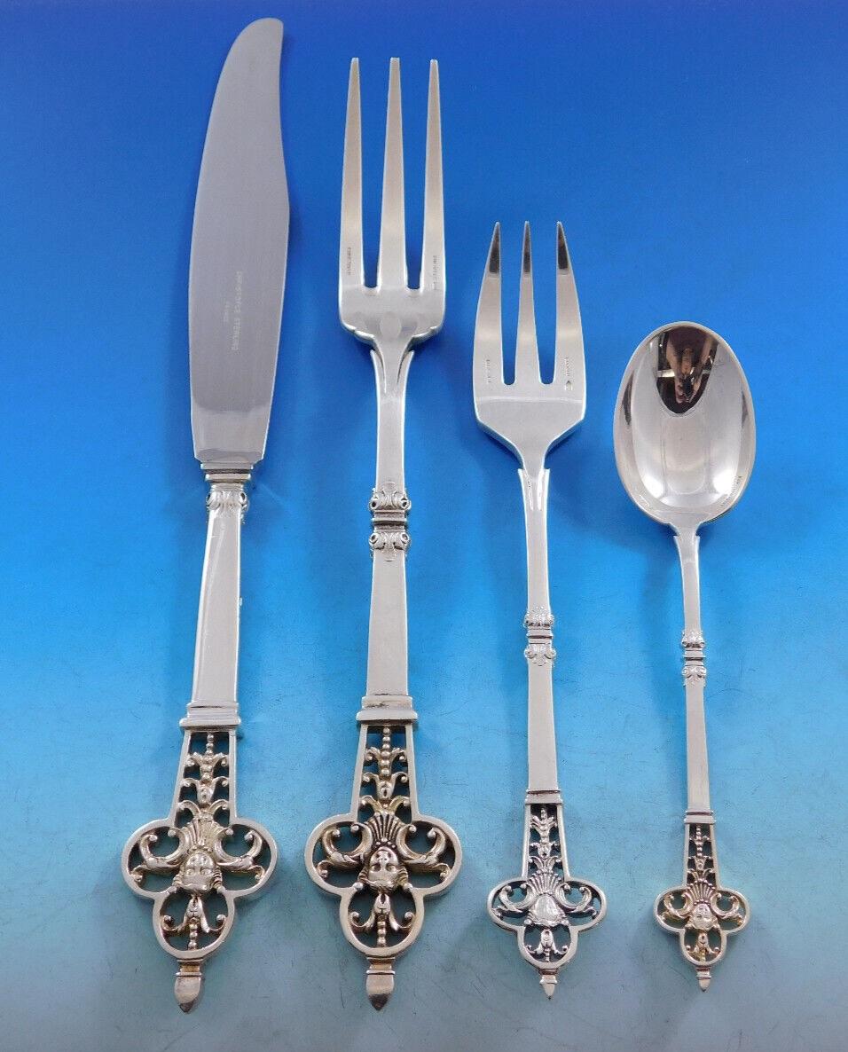 Renaissance by Christofle France Sterling Silver Flatware Service Set 79 Pieces For Sale 4