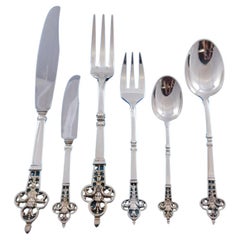 Renaissance by Christofle France Sterling Silver Flatware Service Set 79 Pieces