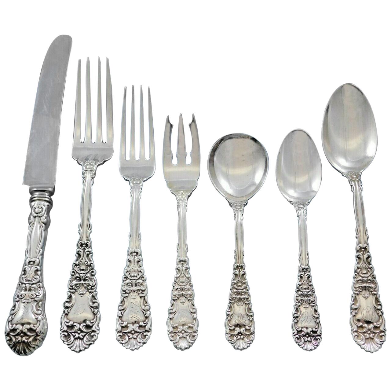 Juego de cubiertos de plata de ley Renaissance by Dominick & Haff Servicio 95 piezas