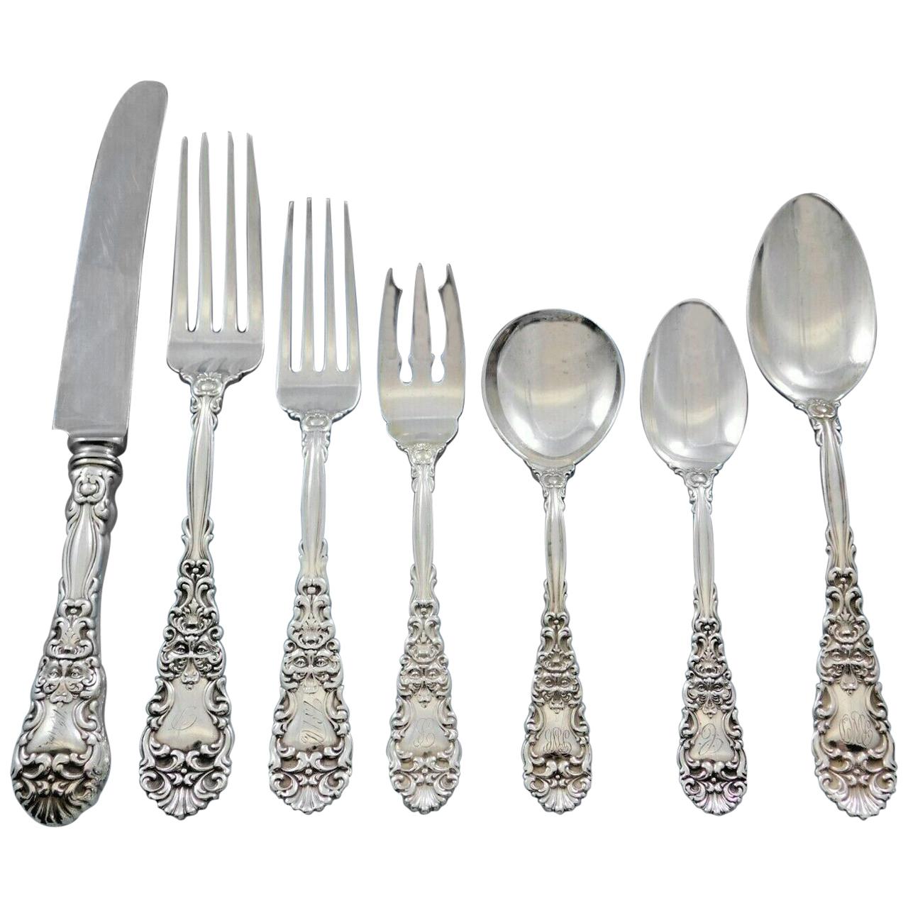 Renaissance by Dominick and Haff Sterling Silver Flatware Set Service 95 Pieces For Sale