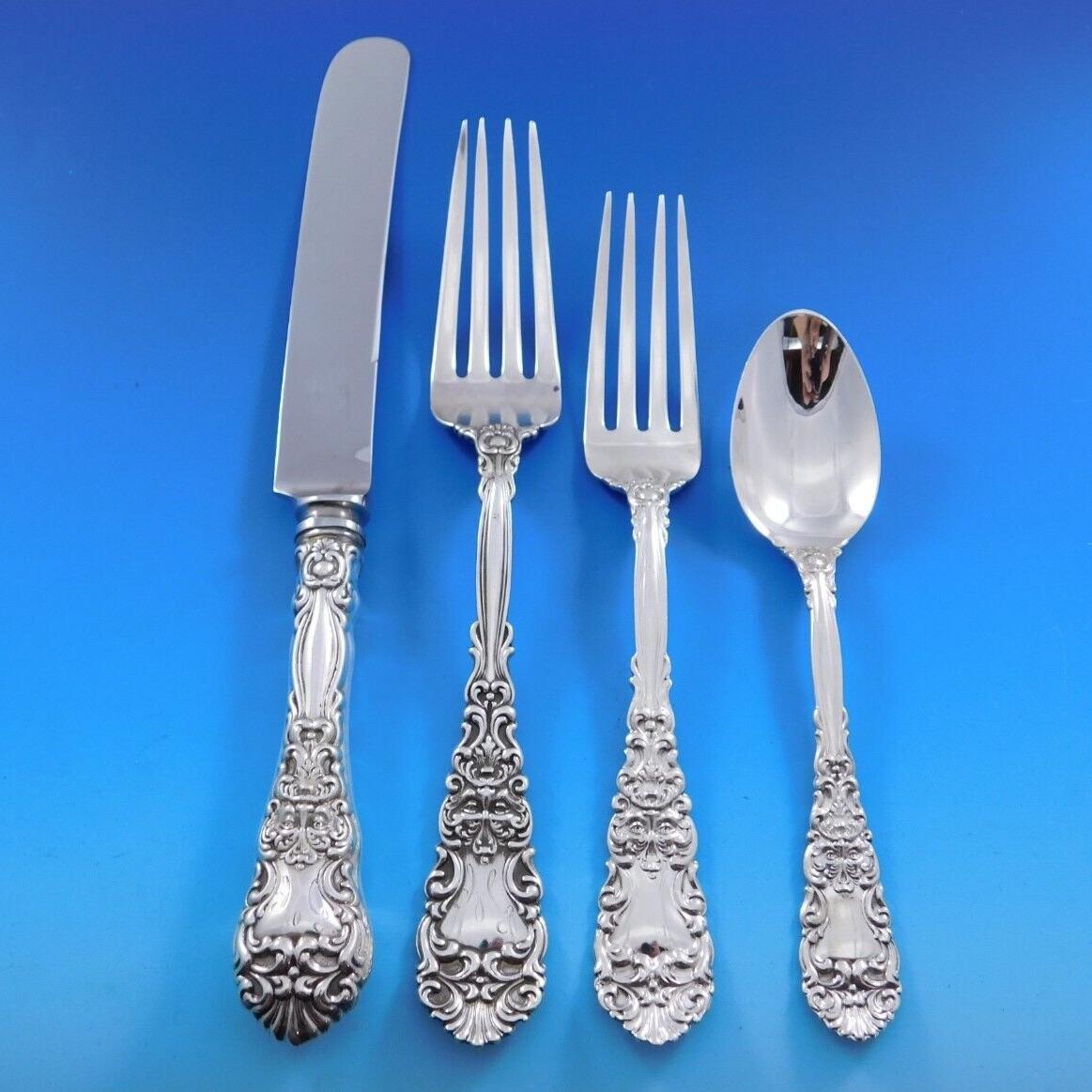 Renaissance by Dominick and Haff Sterling Silver Flatware Set Service 99 pcs Din For Sale 7