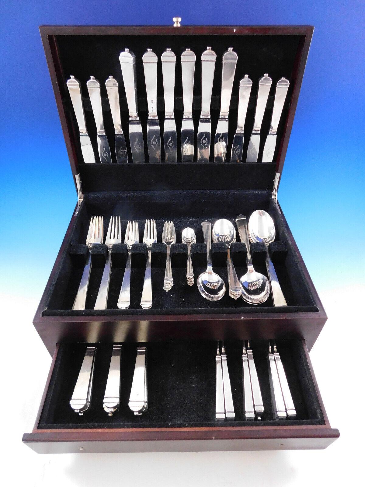 S. Christian Fogh, a Danish silversmith, operated a workshop in Copenhagen, Denmark, from 1947-1973. He was known for his unique jewelry and flatware creations.

Rare Renaissance by Fogh of Denmark, circa 1950, sterling silver flatware set - 60
