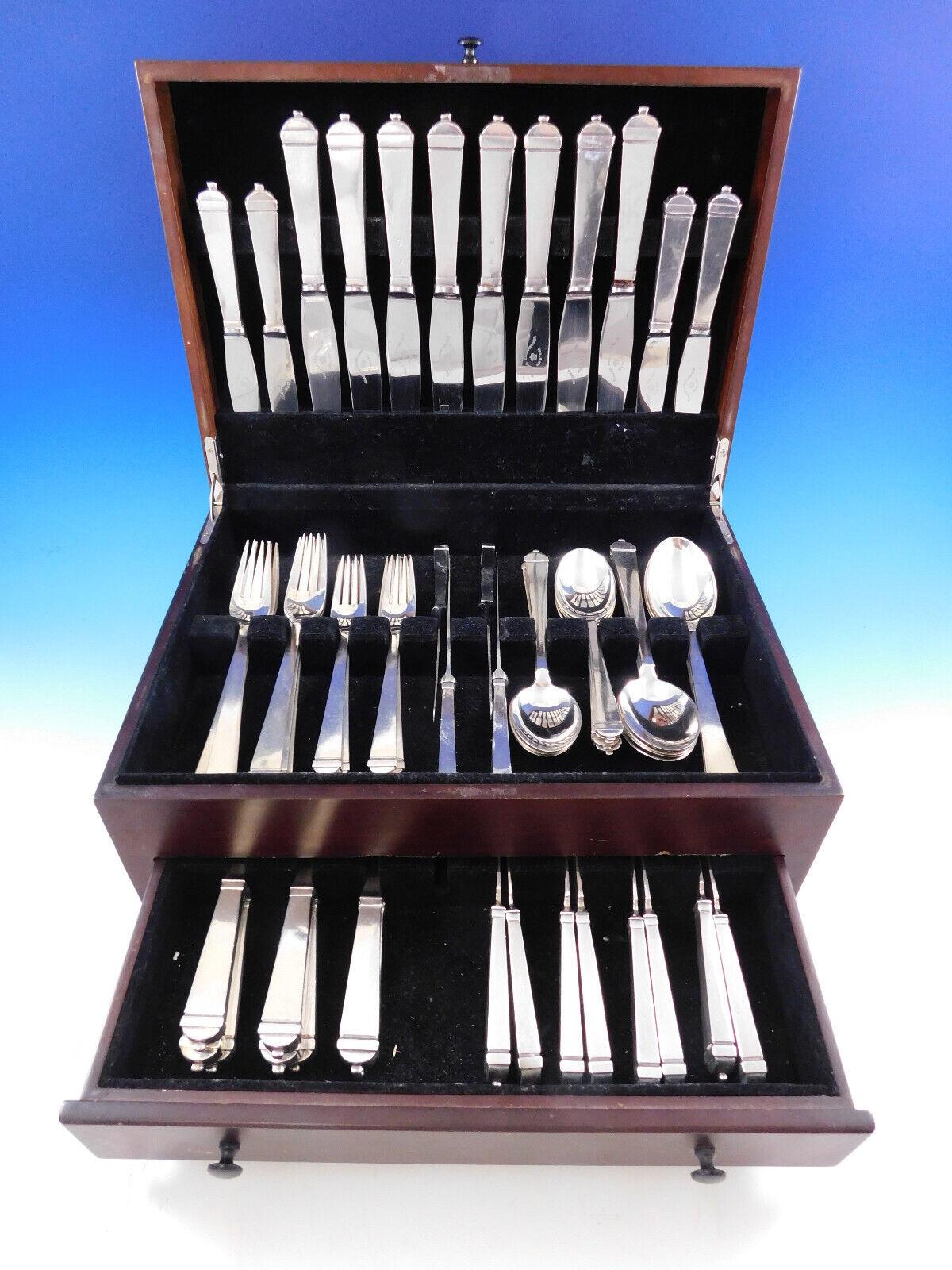 S. Christian Fogh, a Danish silversmith, operated a workshop in Copenhagen, Denmark, from 1947-1973. He was known for his unique jewelry and flatware creations.

Rare Renaissance by Fogh of Denmark, circa 1950, Sterling Silver Flatware set - 64