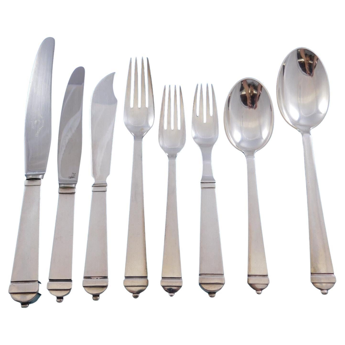 Renaissance by Fogh of Denmark Danish Sterling Silver Flatware Set Service 64 Pc For Sale