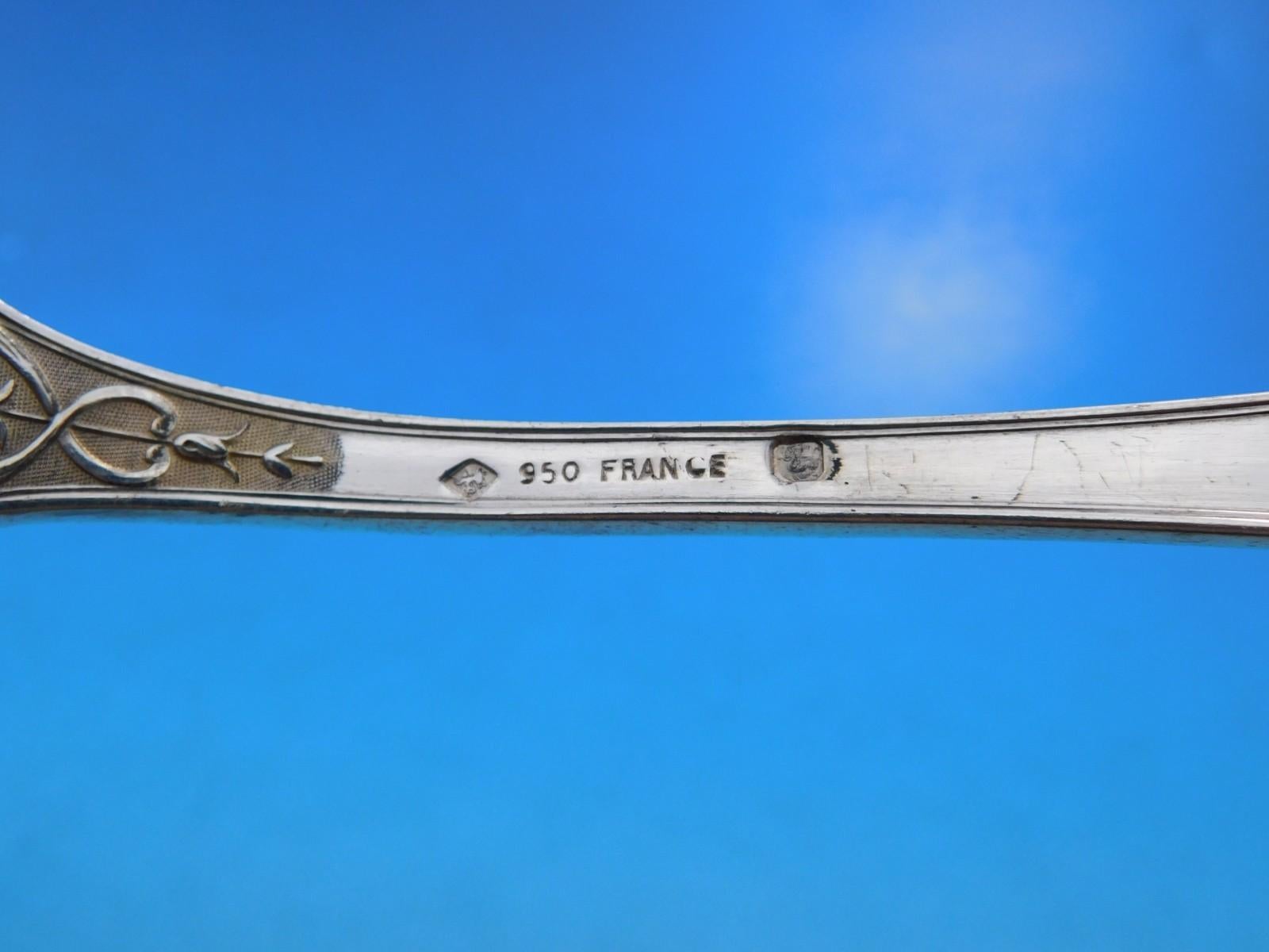 19th Century Renaissance by Plasait Orfevres 950 Silver Flatware Set Service Dinner 71 pcs For Sale